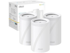 TP-Link Deco BE65(3-pack) BE9300Mbps Tri-Band Whole Home Mesh WiFi 7 System, 2.5G Port, Speeds up to 9214 Mbps, AI-Driven WiFi Booster, Connect Over 200 Devices, Ideal for Gaming&4K, Easy Setup