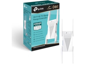 TP-Link RE815XE AXE5400Mbps Tri-Band Mesh WiFi 6E Internet Booster, Range Extender Booster Hotspot with 1 Gigabit Port, 160 MHz Channels, Built-In Access Point Mode, Smart Roaming One-Mesh, Easy Setup