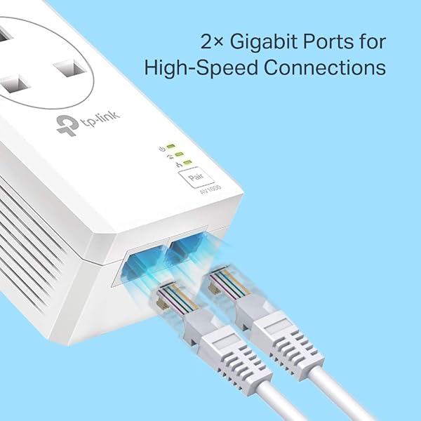 TP-Link TL-PA7027PKIT Passthrough Powerline Adapter Kit, AV1000 2-Port Gigabit, Powerline Network Adapters Speed up to 1000 Mbps, 4K Video Streaming and Online Gaming, No Configuration Required - Image 7