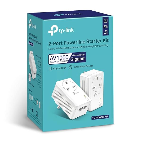TP-Link TL-PA7027PKIT Passthrough Powerline Adapter Kit, AV1000 2-Port Gigabit, Powerline Network Adapters Speed up to 1000 Mbps, 4K Video Streaming and Online Gaming, No Configuration Required - Image 8