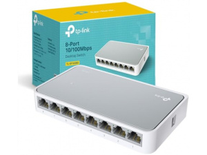 TP-Link TL-SF1008D 8-Port 10/100 Mbps Desktop Ethernet Switch/Hub, Ethernet Splitter, Plug & Play, no configuration required