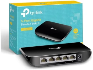 TP-Link TL-SG1005D, 5 Port Gigabit Ethernet Network Switch, Ethernet Splitter, Hub, Desktop and Wall-Mounting, Plastic Case, Plug and Play, Energy-Saving, Black