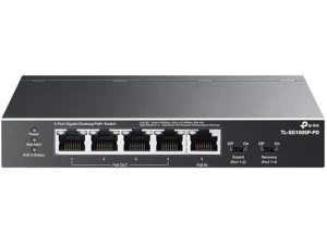 TP-Link TL-SG1005P-PD 5-Port Gigabit Desktop Network Switch, PoE++/PoE+/PoE, 66W Budget, Black