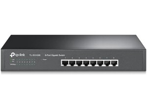 TP-Link TL-SG1008 8-Port Gigabit Ethernet Switch, Desktop/Rack-Mount, Steel Case, Black