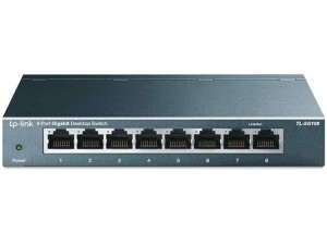TP-Link TL-SG108 8-Port Gigabit Ethernet Switch, 10-100-1000 Mbps Network Switch, Green Ethernet Technology, Supports QoS, IGMP LAG, Desktop/Wall-Mount, Steel Case