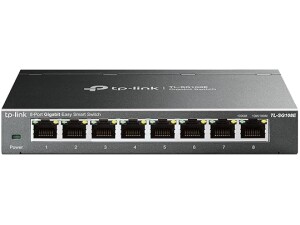 TP-Link TL-SG108E 8-Port Gigabit Managed Network Switch, 10/100/1000Mbps RJ45 Ports, Support QoS VLAN IGMP Snooping, Energy-Saving Ethernet Splitter, Network Monitoring Through Web Interface