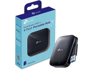 TP-LINK (UH400) Portable External 4-Port USB 3.0 Hub, Driverless, Black