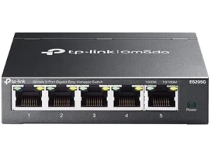 TP-link Omada 5-Port RJ45 Gigabit Switch Splitter, Easy Managed, Plug and Play, Fanless, Metal case, Desktop or Wall Mount (ES205G)