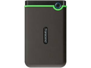 Transcend 1TB StoreJet 25M3S USB 3.1 Portable Hard Drive Rugged, Anti-Shock Resistant, Compact and Lightweight with Lightning-Fast Speeds and a One Touch Backup Button (Iron Grey) TS1TSJ25M3S