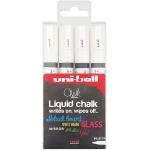 Uni-Ball F804500 522598 uni Chalk Marker, Broad Bullet Tip - White, Pack of 4