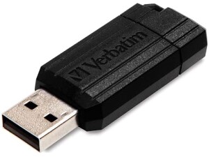 Verbatim PinStripe USB flash drive 8GB - USB 2.0 - USB memory stick - for laptop notebook ultrabook TV car stereo - USB 2.0 stick - data-stick with sliding mechanism - black