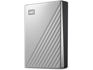 WD 6TB My Passport Ultra for Mac, portable external hard drive, USB-C, Mac Compatible, portable external storage, software with defense against ransomware, backup and password protection, Silver