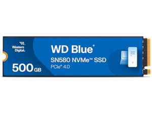 WD Blue SN580 500GB, M.2 2280, NVMe SSD, PCIe Gen4 NVMe, up to 4,150 MB/s read speed, Includes Acronis True Image for Western Digital