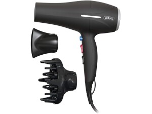 Wahl Ionic Smooth Hair dryer, Cool Shot Button, 3 Heat and 2 Speed Settings, Quick Dry Airflow, Fast Drying, Reduce Static, Black