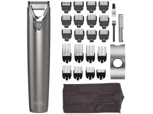 Wahl Stainless Steel Stubble & Beard Trimmer for Men, Rechargeable, Washable Head, Cordless, Male Grooming Set, Beard Care