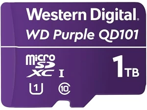 Western Digital WD Purple SC QD101 1TB Smart Video Surveillance microSDXC Card, Ultra Endurance Up to 256 TBW