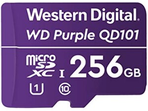 Western Digital WD Purple SC QD101 256GB Smart Video Surveillance microSDXC Card, Ultra Endurance Up to 128 TBW