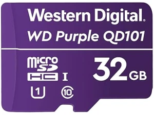 Western Digital WD Purple SC QD101 32GB Smart Video Surveillance microSDHC Card, Ultra Endurance Up to 16 TBW