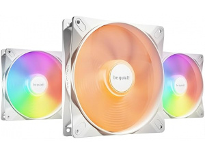 be quiet! Light Wings LX 140mm PWM White Triple Pack, 3 fans included, illuminated hub, multiple colors and modes, optimized fan blades for extraordinary air pressure, daisy chain option