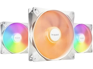 be quiet! Light Wings LX 140mm PWM high-speed White Triple Pack, 3 fans included, illuminated hub, multiple colors+modes, optimized fan blades for extraordinary air pressure, daisy chain option