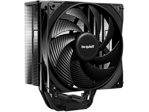 be quiet! Pure Rock 3 Black air cooler, very high cooling capacity, 4 high-performance 6mm heat pipes with HDT technology, Pure Wings 3 120mm PWM fan, elegant looks in an all-black design
