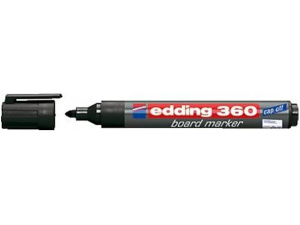 edding 360 whiteboard marker - black - 1 whiteboard pen - round tip 1.5-3 mm - whiteboard pen dry wipe - for whiteboards, flipcharts, pinboards, magnetic and memo boards - sketchnotes - refillable